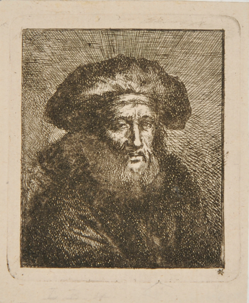HEAD OF A BEARDED MAN WEARING A CAP