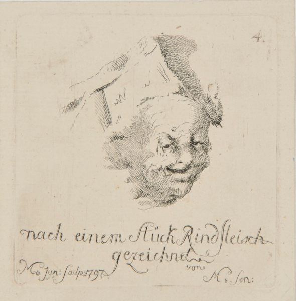 Nach einen stuck rindfleisch gezeichnet