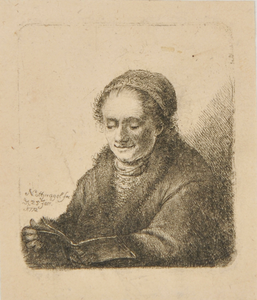 OLD WOMAN READING