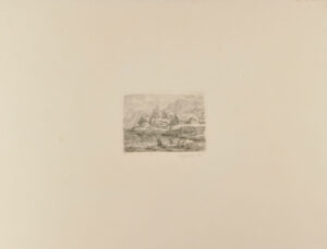 Landscape with Sailboat and Man Fishing