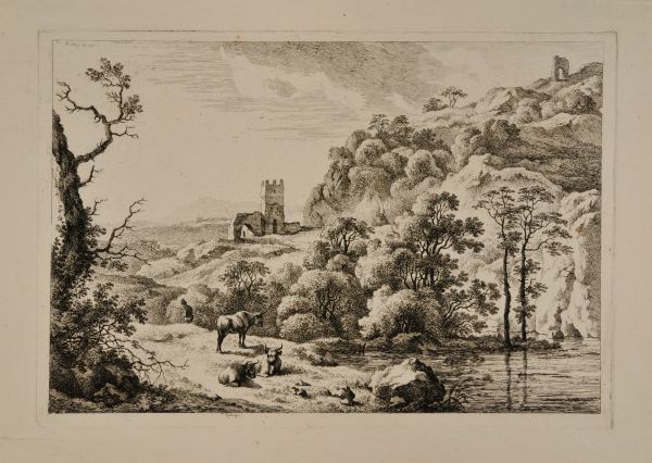 Landscape with Cattle, and Ruins of Castle - Image 1