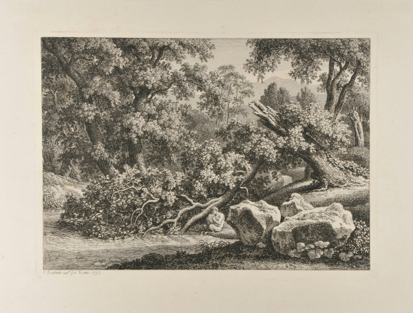CLASSICAL LANDSCAPE WITH SATYR BLOWING ON PAN PIPES
