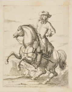 Rider Seen from the Front, on Horse Rearing Toward Left