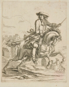 Rider Seen from the Front, on Horse Rearing Toward Right