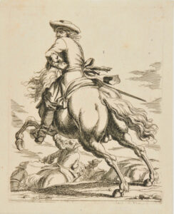 Galloping Horse with Rider, Seen from the Back