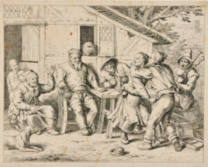 Peasants Before an Inn, Two Dancing and One Playing the Bag-Pipe