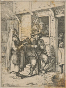 Violin Player and the Old Woman