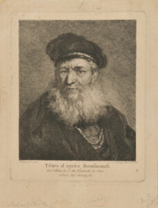 Plate 1 from the series “Têtes d’après Rembrandt du cabinet de S. Alte Electorale de Saxe”