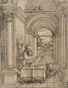 Saint Jerome in his Study Writing
