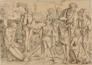 The King’s Three Sons Shooting at the Dead Body of their Father