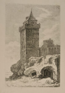 Ruins of a Castle with a Square Tower