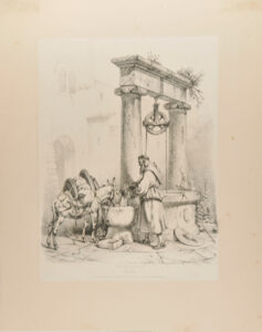 Spanish Pilgrim Watering His Donkey at a Well