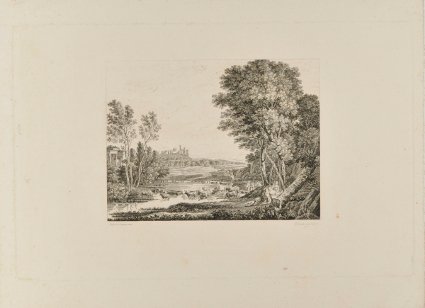 LANDSCAPE WITH CATTLE FORDING A STREAM