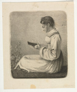 Thirteen-Year-Old Claudine Brentano Reading a Pocket Book