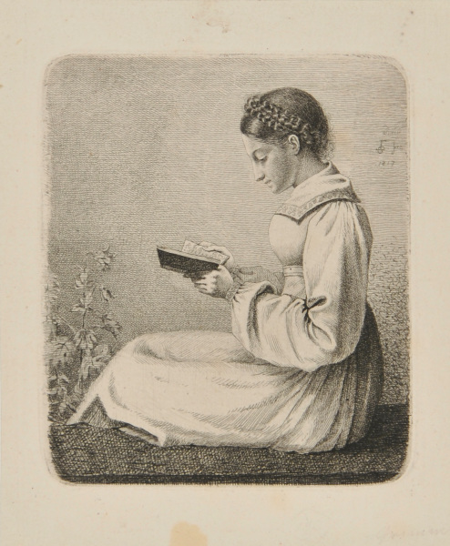 Thirteen-Year-Old Claudine Brentano Reading a Pocket Book - Image 2