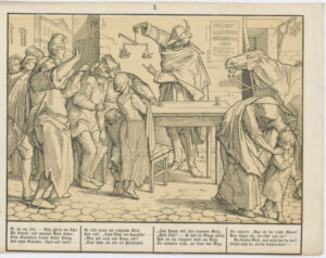 Death Holding Scales Addressing a Crowd