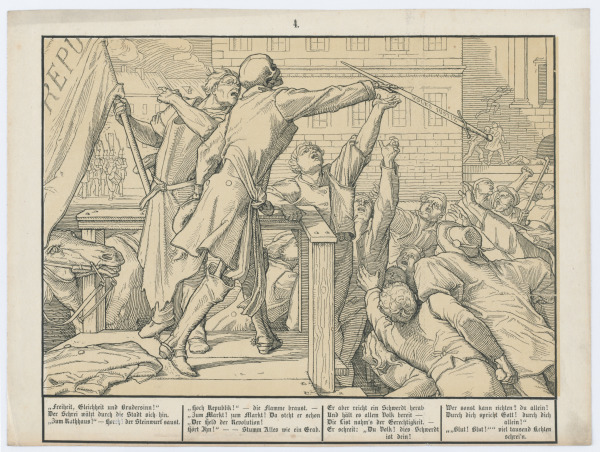 Death Hurling a Sword Marked ‘People’s Justice’ into the Crowds - Image 3