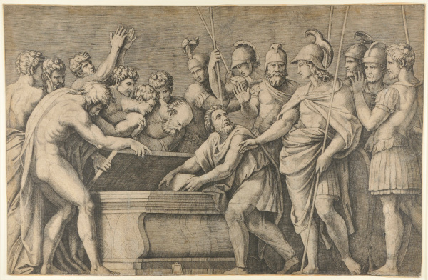 ALEXANDER THE GREAT HAVING THE BOOKS OF HOMER PLACED IN THE CHEST OF DARIUS