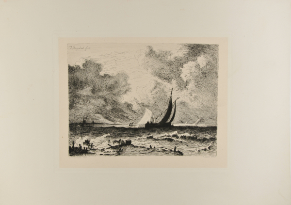 Rolling Sea with Sailing Vessels