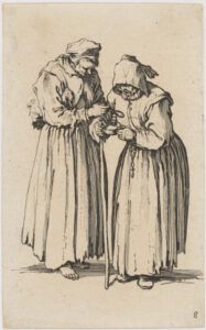 The Two Beggar Women Standing