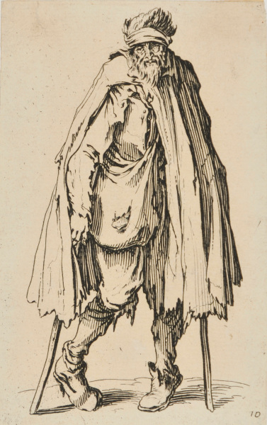 The Beggar on Crutches Wearing a Bag - Image 2