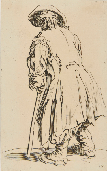 Back of Beggar with Large Coat, on One Crutch - Image 2