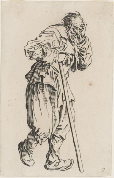 THE BEGGAR LEANING ON HIS STICK