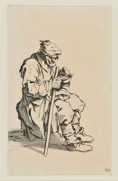 The Beggar Sitting on a Stool Eating - Image 2