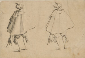 Le Gentilehomme au Grand Manteau, vu de dos