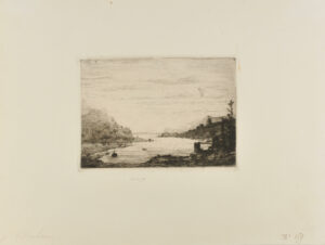 River Landscape with Mountainous Banks