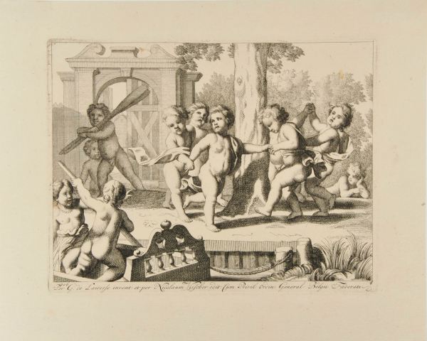 Children playing around a tree