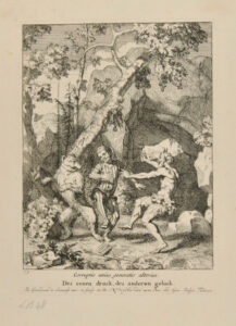 Three illustrations for the comedy ‘Julfus’ (1668) by Andries Pels: act three