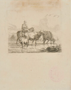 Watering Cattle in a Stream