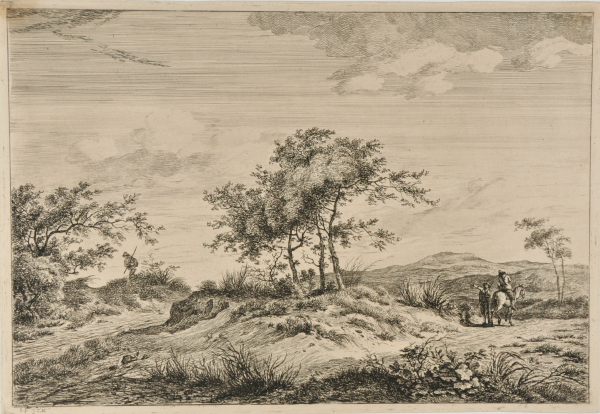LANDSCAPE WITH MAN ON HORSEBACK AND TWO OTHER MEN