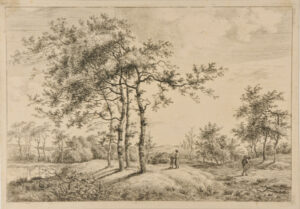 Landscape with Group of Four Trees in Center
