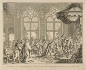Taking Over of the Netherlands by Kaisar Charles V and His Son Philip