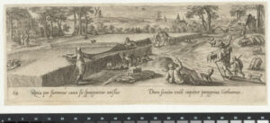 The Bird Hunt in a Wheat Field with a Net