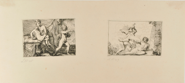 TWO ILLUSTRATIONS FROM THE STORY OF DIDO AND AENEAS: THE METAMORPHOSIS OF LOVE AND AENEAS KILLING TURNUS