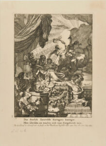 Four illustrations for the 1668 tragedy ‘Dido’s Death’ by Andries Pels: Act III, Dido’s Suicide