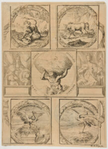 Atlas Carrying the World, Surrounded by Six Other Subjects