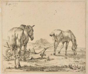 The Two Horses Near a Plow