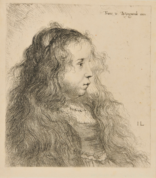 Head of a Young Woman with Long, Flowing Hair