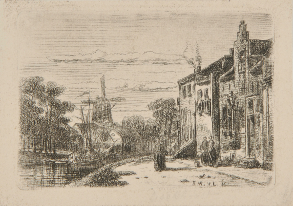 STREET SCENE WITH CANAL