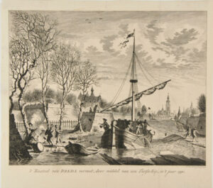 ‘t Kasteel van Breda verrast, door middel van een Turf schip, in’t jaar 1590