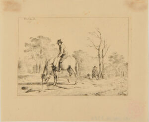 Man on Horseback Watering his Horse