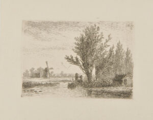 River Landscape with Windmill on Left