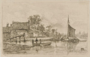 River Landscape with Sailboat