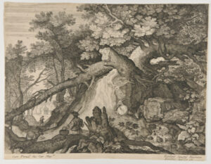 Landscape, with Gnarled Tree and Goats