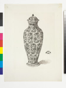 Plate VIII from the book “A Catalogue of Blue and White Porcelain forming the collection of Sir Henry Thompson (London: Elllis and White, 1878)”