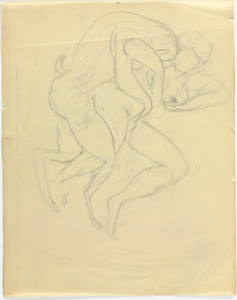 NYMPH AND FAUN (STUDY, RECTO AND VERSO)